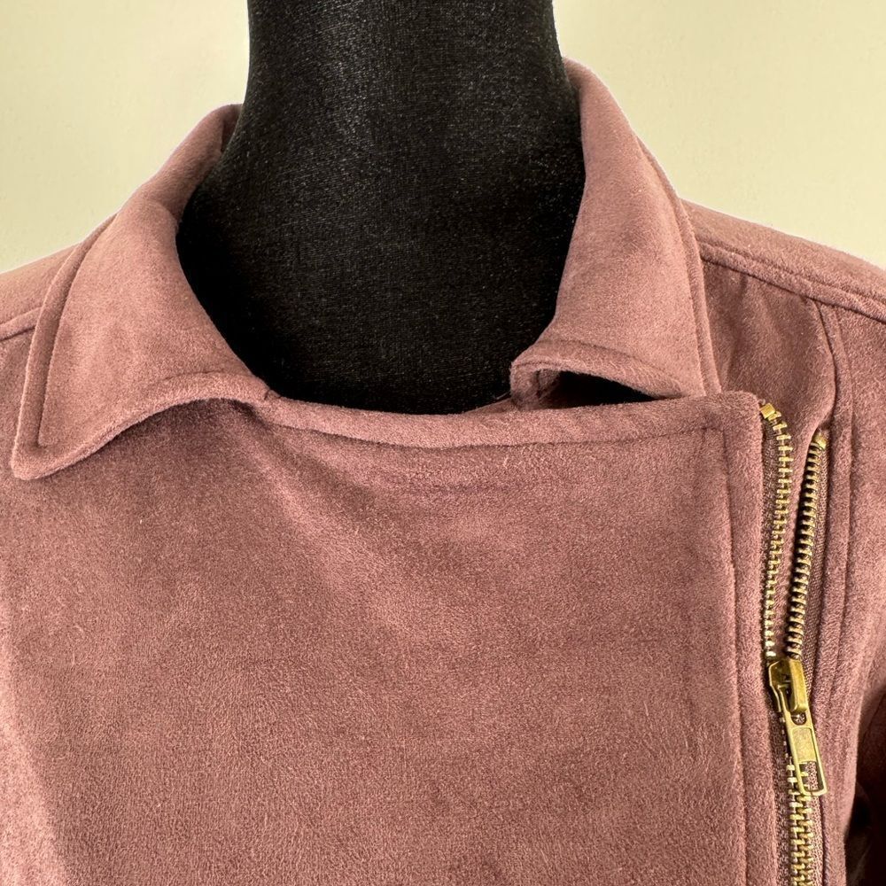 Eden society mauve soft Moto Jacket with Asymmetrical Zipper women’s large - Picture 8 of 15